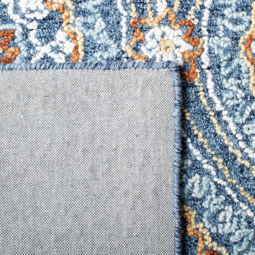 Blossom 10' x 14' Navy/Yellow Handmade Premium Wool Dining Area Rug