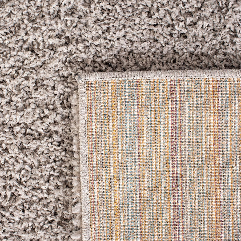 Venus Shag Collection Area Rug - 5'3" Square, Taupe, Solid Design, Non-Shedding & Easy Care, 1.8-inch Thick Ideal for
