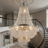 French Empire Crystal Chandelier Silver Finish H30" X W24"