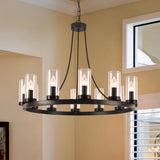 Barfleur 12-light Rustic Large Wagon Wheel Chandelier