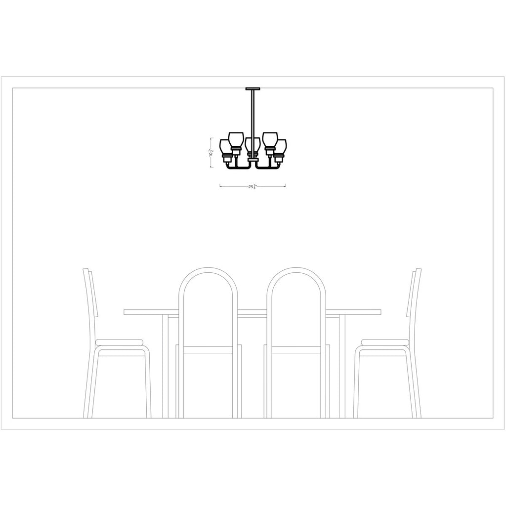 Belton Five Light Up Chandelier from Generation Lighting