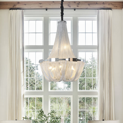 Berteal 8-Light 24 Inch Aluminum Tassel Chain Empire Chandelier