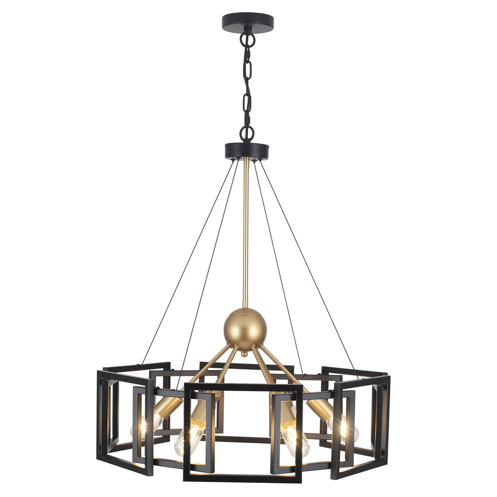 Bossley 6-Light Dimmable Sputnik Geometric Drum Chandelier