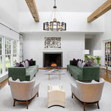 Bossley 6-Light Dimmable Sputnik Geometric Drum Chandelier