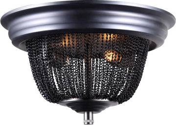 ZC121-1210F12DG By Regency Lighting - Paloma Collection Dark Grey Finish 2 Lights Flush Mount