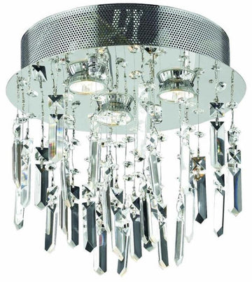 C121-2006F13SC/EC By Regency Lighting - Galaxy Collection Chrome Finish 3 Lights Flush Mount