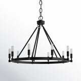 Calvin 10-Light Dimmable Wagon Wheel Chandelier