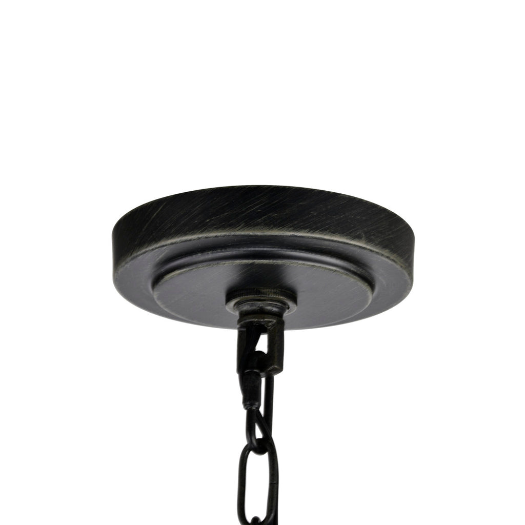 Casimir 8-Light 34" Antique Black Wagon Wheel Chandelier