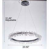 Claire Brushed Silver & Lucite Chandelier