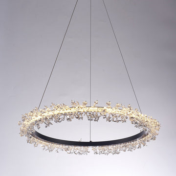 Claire Brushed Silver & Lucite Chandelier