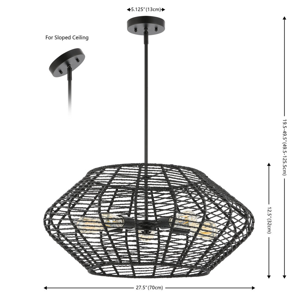 Coldagh 5-Light Dimmable Geometric Chandelier