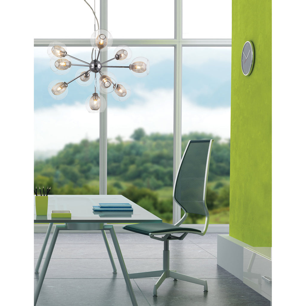 Dayton 10-Light Steel Dimmable Sputnik Sphere Chandelier
