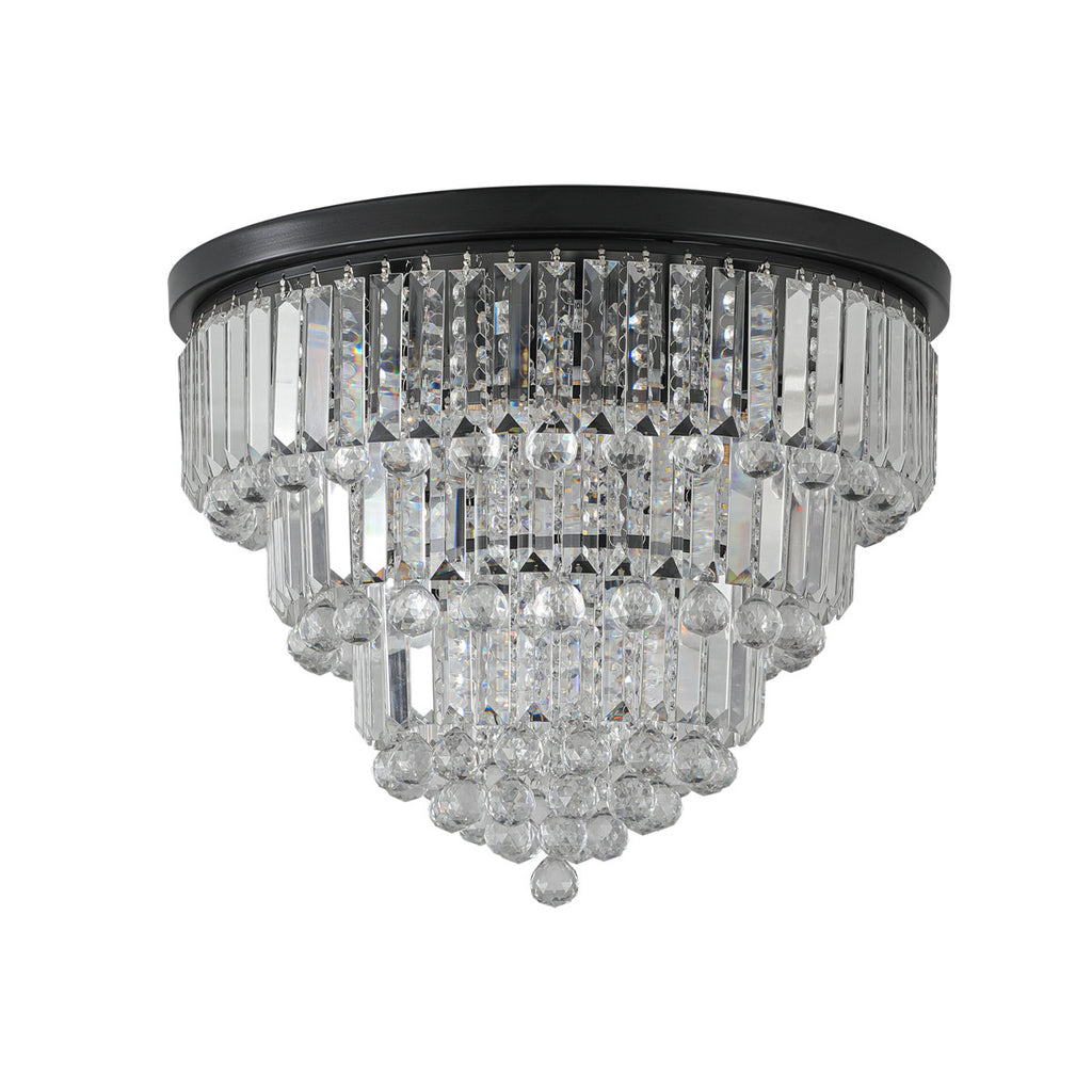 Derek Crystal Flush Mount Chandelier with 6 Lights (Bulb Not Included)