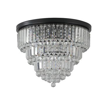 Derek Crystal Flush Mount Chandelier with 6 Lights (Bulb Not Included)