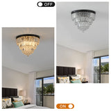 Derek Crystal Flush Mount Chandelier with 6 Lights (Bulb Not Included)