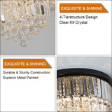 Derek Crystal Flush Mount Chandelier with 6 Lights (Bulb Not Included)