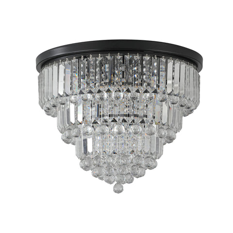 Derek Crystal Flush Mount Chandelier with 6 Lights (Bulb Not Included)