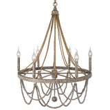 Dianthus 6-Light 25.6'' W Candle Style Beaded Modern Farmhouse Empire Dining Room Chandelier ETL Certified