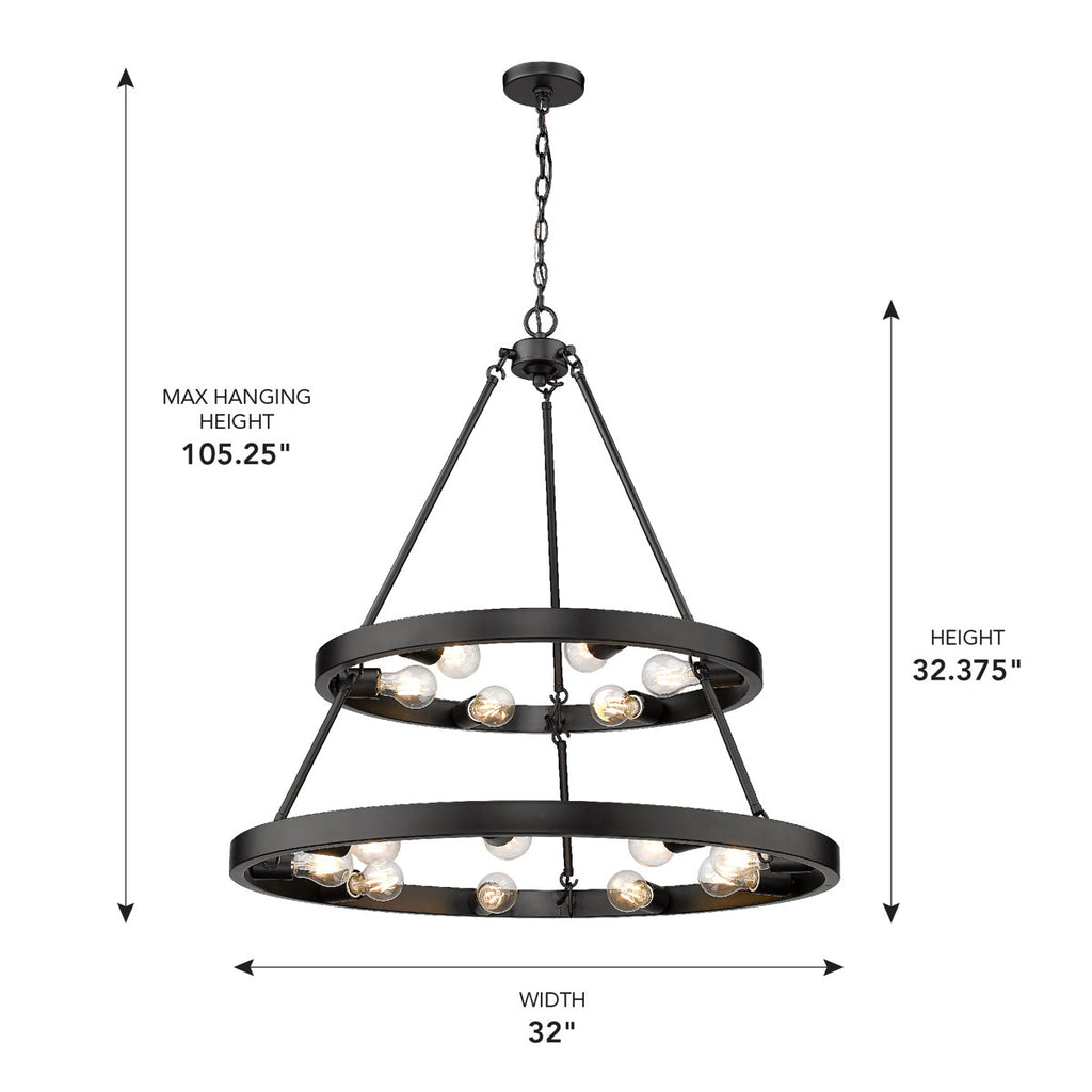 Easterwood 15-Light Steel Dimmable Round Chandelier