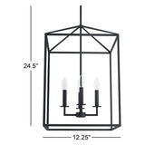 Ellis 4-Light Dimmable Lantern Square / Rectangle Chandelier