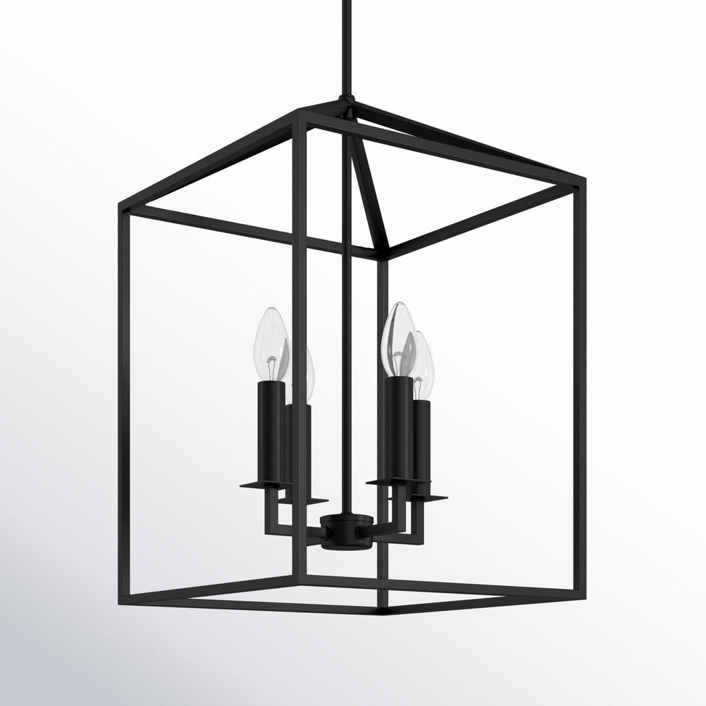 Ellis 4-Light Dimmable Lantern Square / Rectangle Chandelier