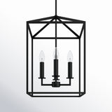 Ellis 4-Light Dimmable Lantern Square / Rectangle Chandelier