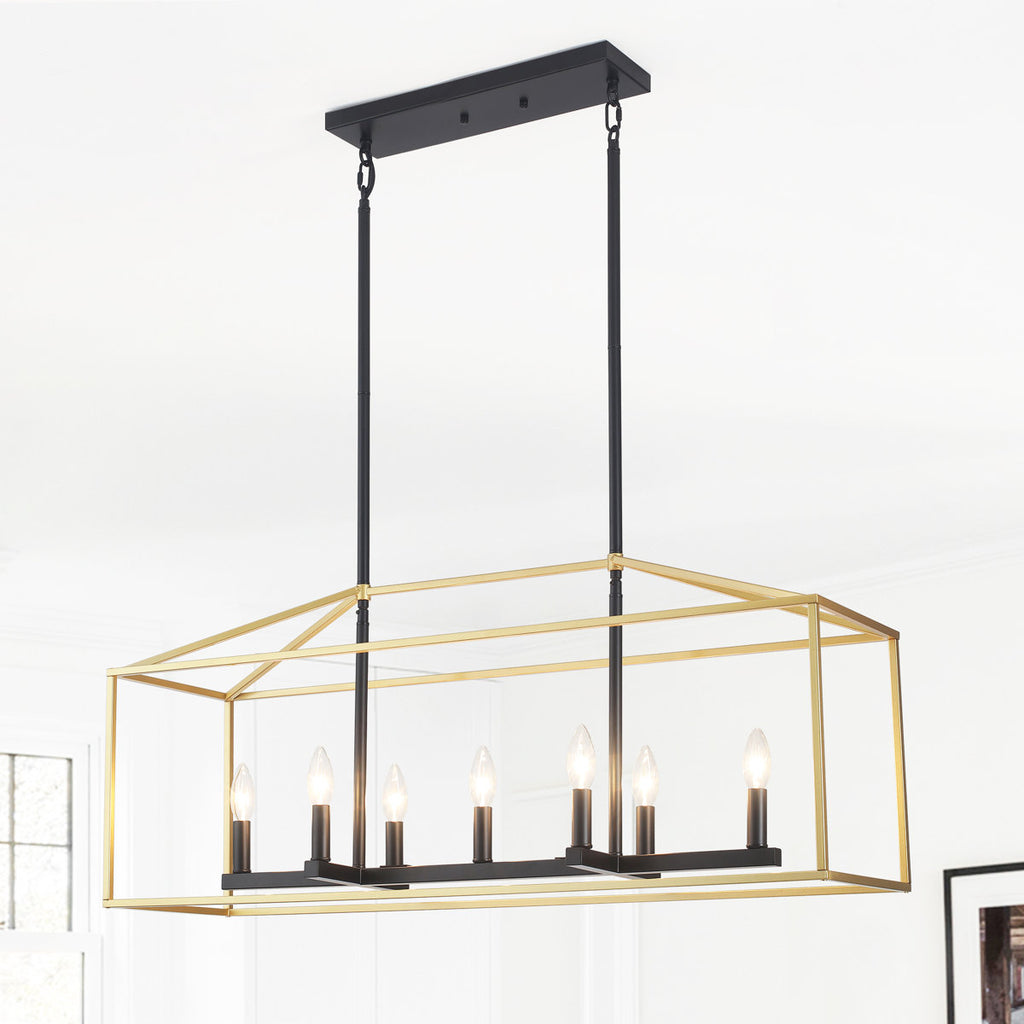 Entrekin 7-Light Dimmable Kitchen Island Square / Rectangle Chandelie