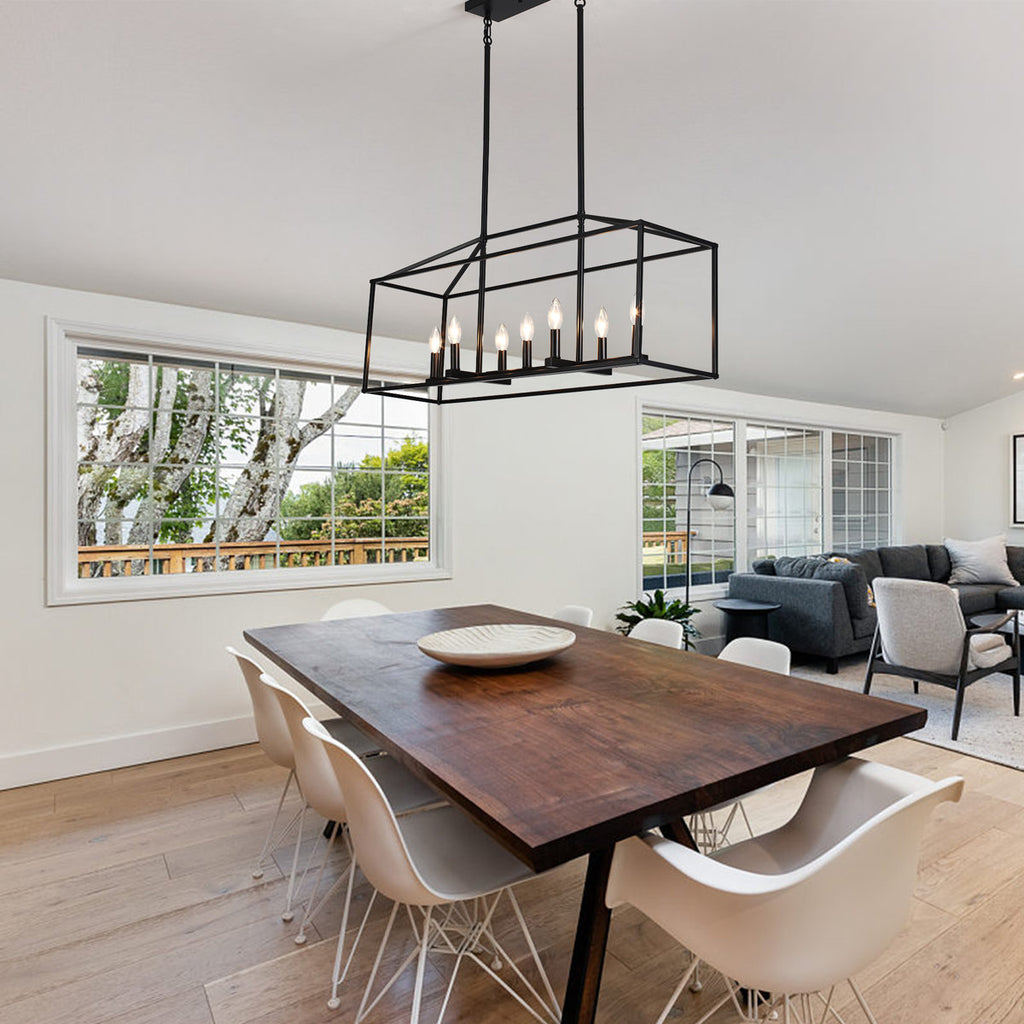 Entrekin 7-Light Dimmable Kitchen Island Square / Rectangle Chandelie