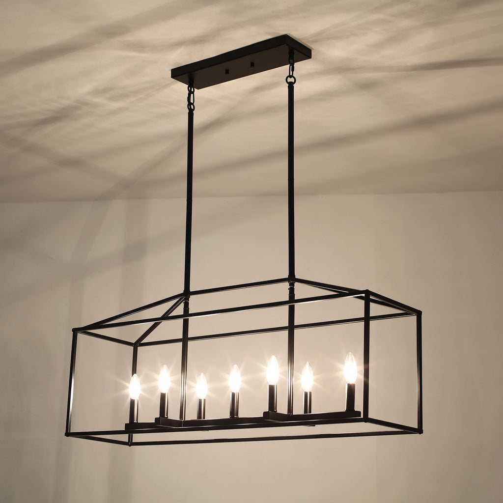 Entrekin 7-Light Dimmable Kitchen Island Square / Rectangle Chandelie