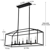 Entrekin 7-Light Dimmable Kitchen Island Square / Rectangle Chandelie