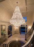 French Empire Crystal Chandelier Silver Finish 6Ft Tall - Perfect for Entryway or Foyer