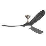 Gray Solid Wood 3 Blade Ceiling Fan With Light Dc Motor, Reversible, Remote Control 60 inch A101-W113890826-60