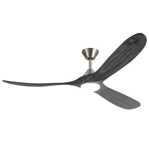 Gray Solid Wood 3 Blade Ceiling Fan With Light Dc Motor, Reversible, Remote Control 60 inch A101-W113890826-60
