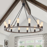 Hatsumi 12-Light Dimmable Wagon Wheel Chandelier