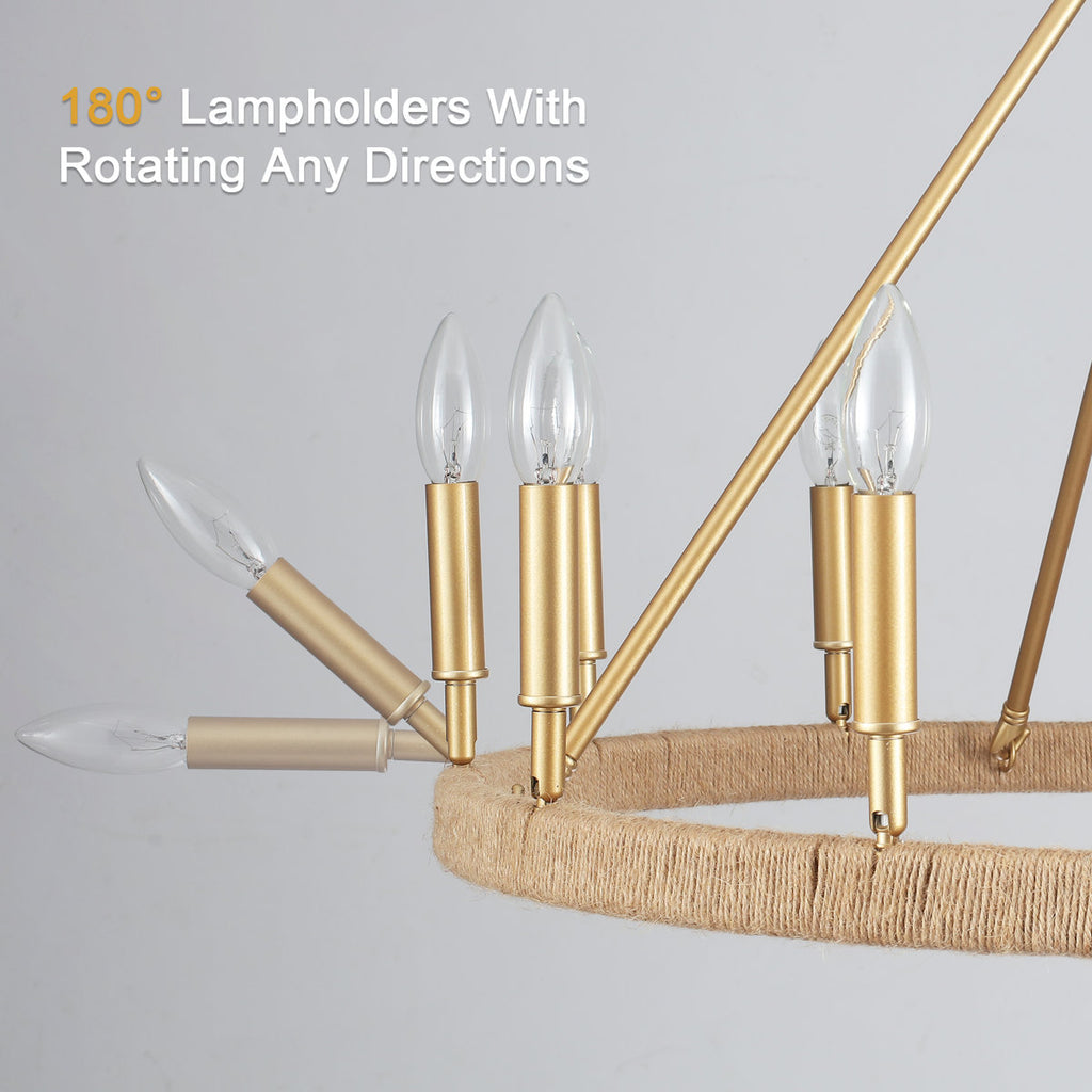 Hendon 12-Light Dimmable Kitchen Island Wagon Wheel Chandelier