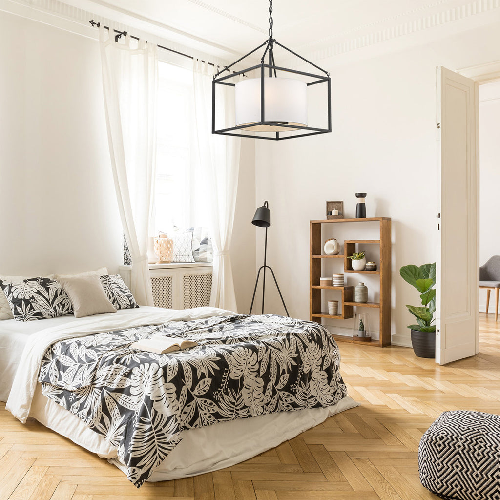 Hodder 5-Light Steel Dimmable Square Chandelier