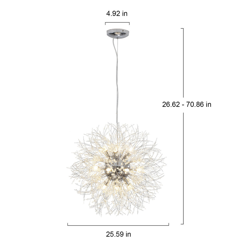 Kenden 16-Light Dimmable Sputnik Sphere Crystal Chandelier