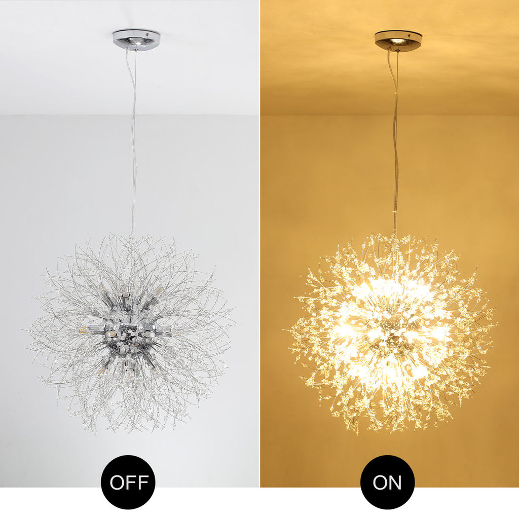 Kenden 16-Light Dimmable Sputnik Sphere Crystal Chandelier
