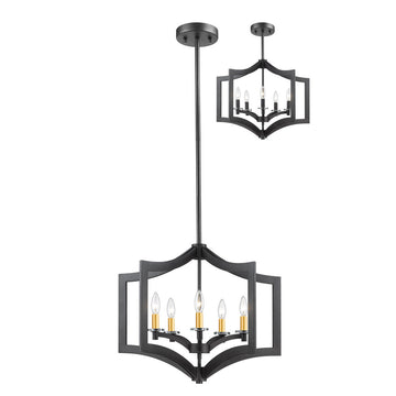Lilou 5-Light Steel Dimmable Lantern Geometric Chandelier