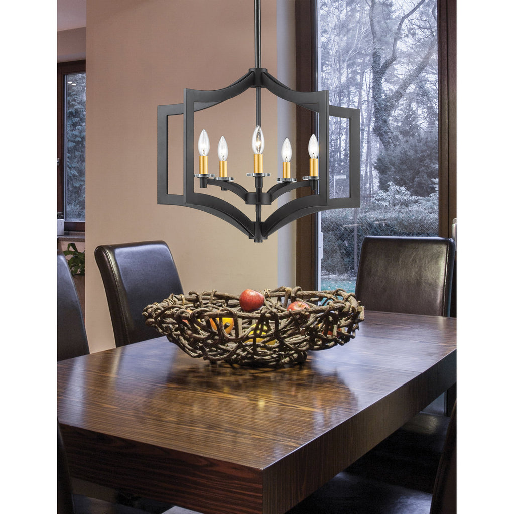 Lilou 5-Light Steel Dimmable Lantern Geometric Chandelier