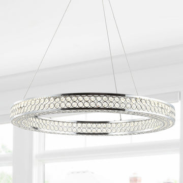Monthamre Dimmable LED Wagon Wheel Chandelier