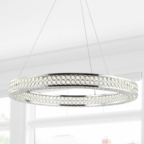 Monthamre Dimmable LED Wagon Wheel Chandelier