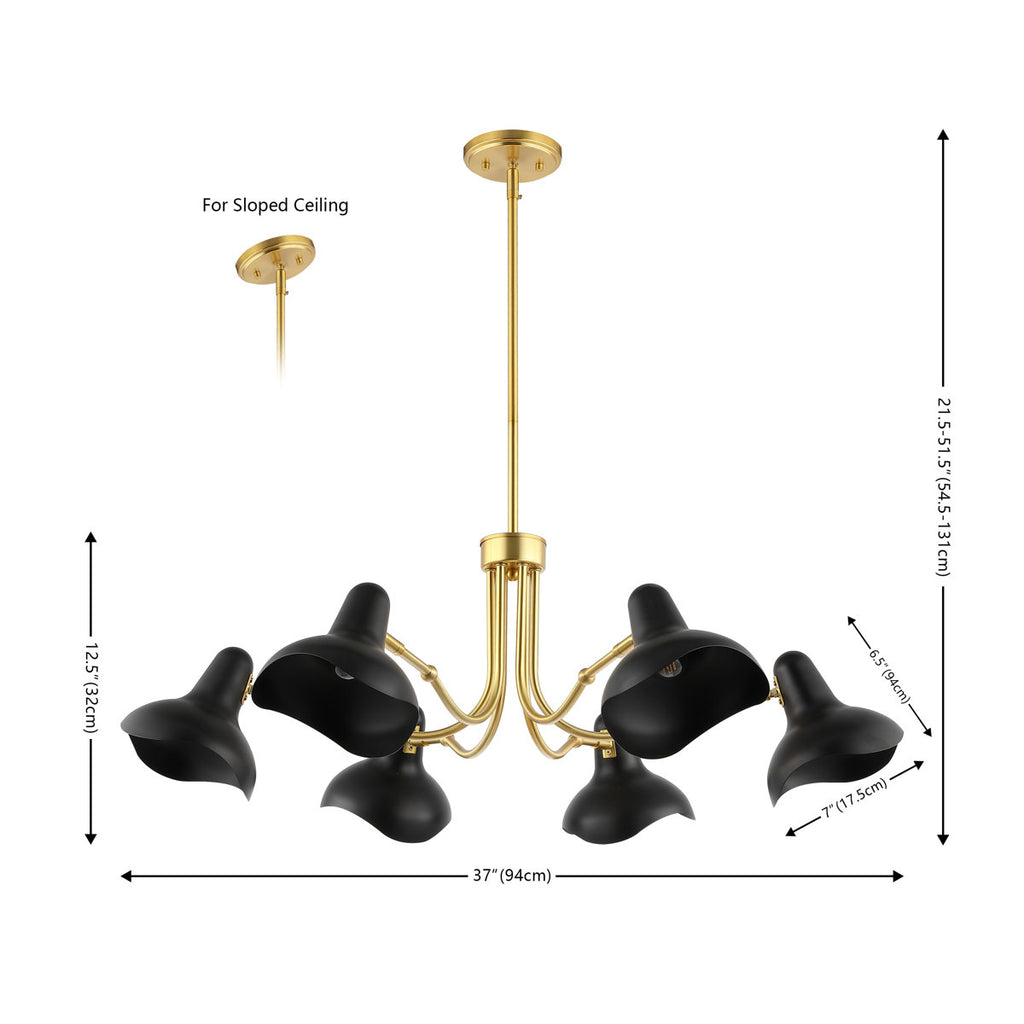 Muccio 6-Light Dimmable Modern Linear Chandelier
