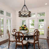 Napeague 5-Light 19.7-inch Dimmable Drum Chandelier with Distressed Grain Accents
