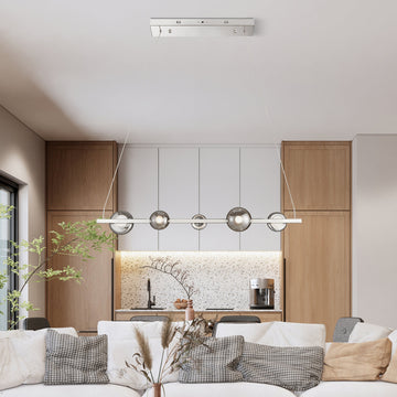Orbis Linea Dimmable Integrated LED Polish Nickel Chandelier