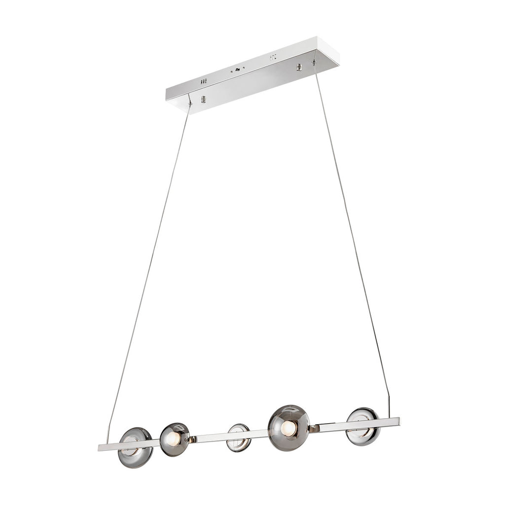 Orbis Linea Dimmable Integrated LED Polish Nickel Chandelier
