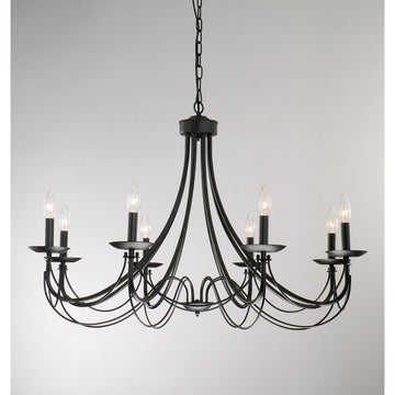 Raglin 8-Light Candle Style Classic Chandelier with Wrought Iron Accents