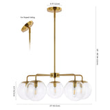 Rattana 5-Light Dimmable Globe Chandelier