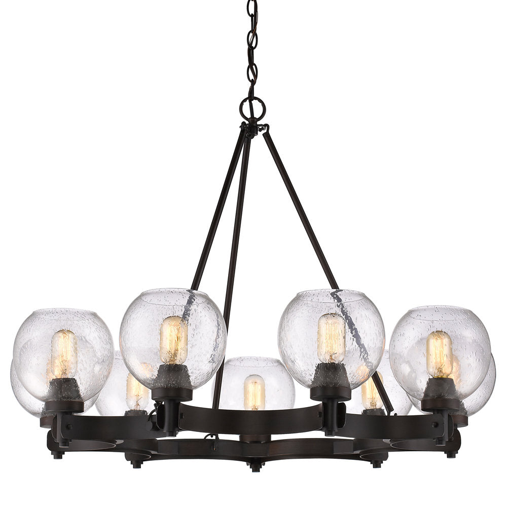 Saltash 9-Light Steel Dimmable Round Chandelier