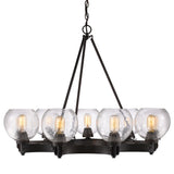 Saltash 9-Light Steel Dimmable Round Chandelier